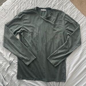 Zara Men's Olive Long Sleeve Tee